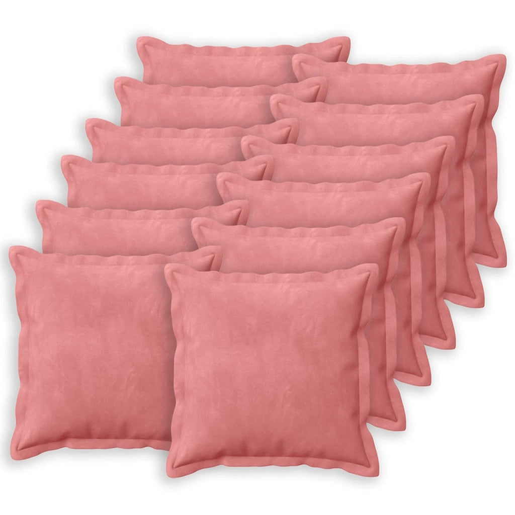 Federa 12 pcs HOUTEN Rosa 50 x 50 cm Velluto 919008