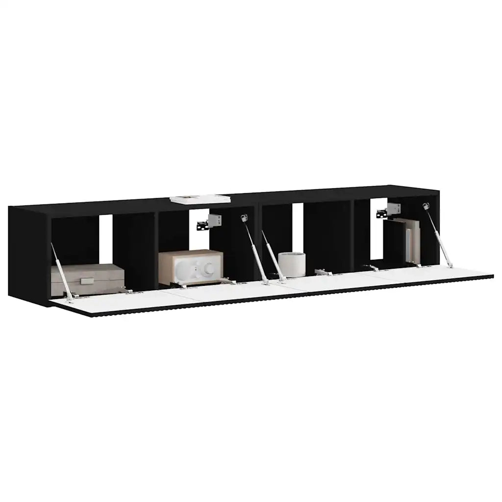 Mobile TV da parete 2 pcs Nero 78,5 x 31 x 29,5 cm 892212