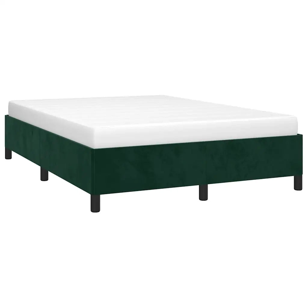 Giroletto senza Materasso Verde Scuro 140x200 cm in Velluto 347327