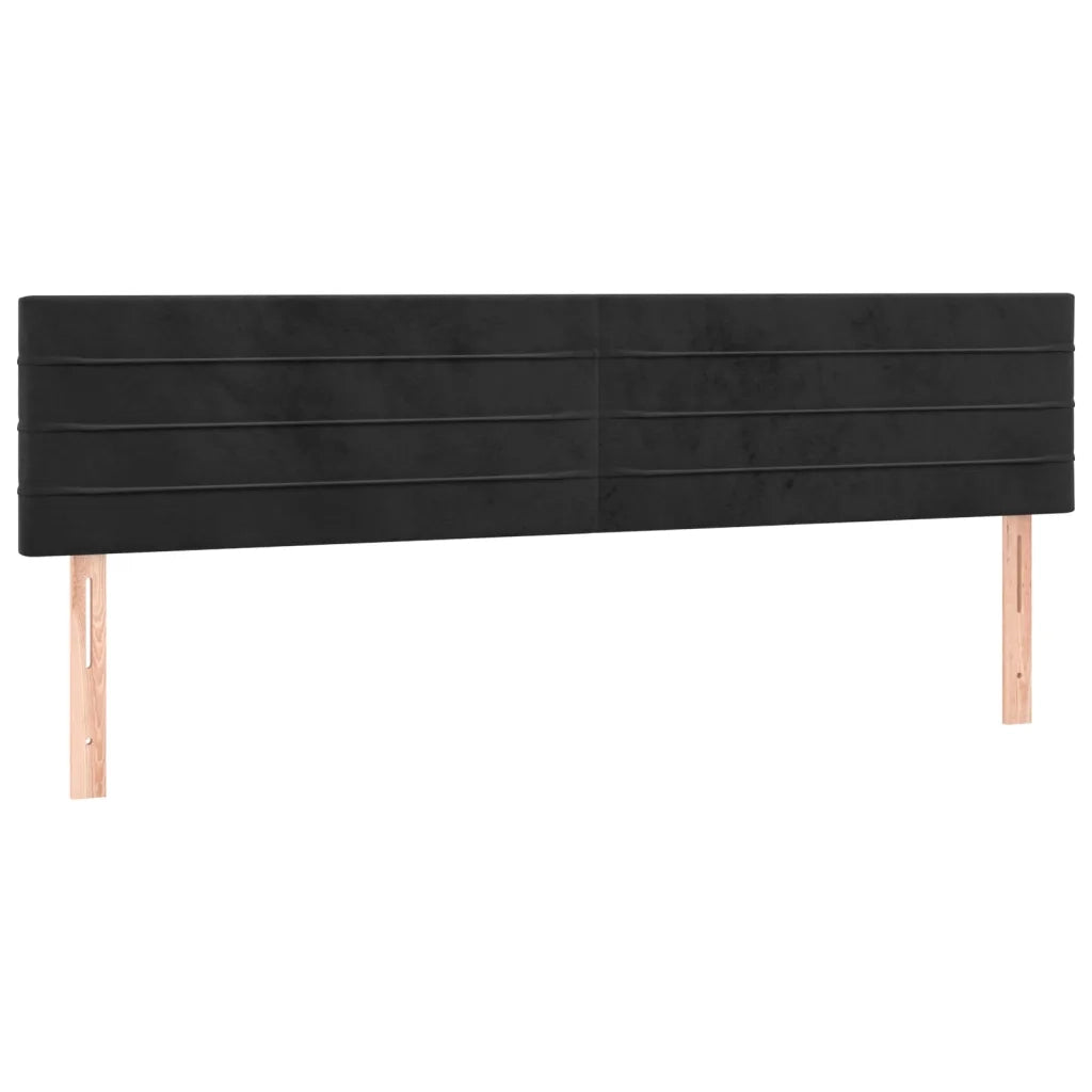 Letto a Molle con Materasso e LED Nero 160x200 cm in Velluto 3134473