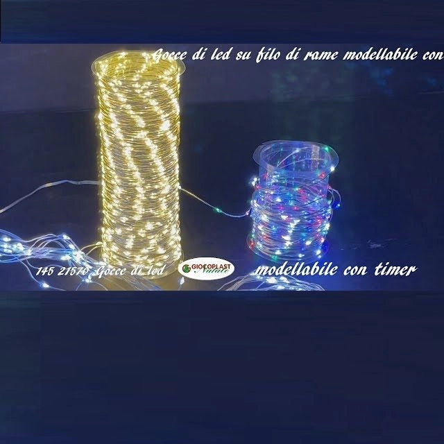 700 GOCCE LED BIANCO CALDO FILO RAME 35 MT IP44