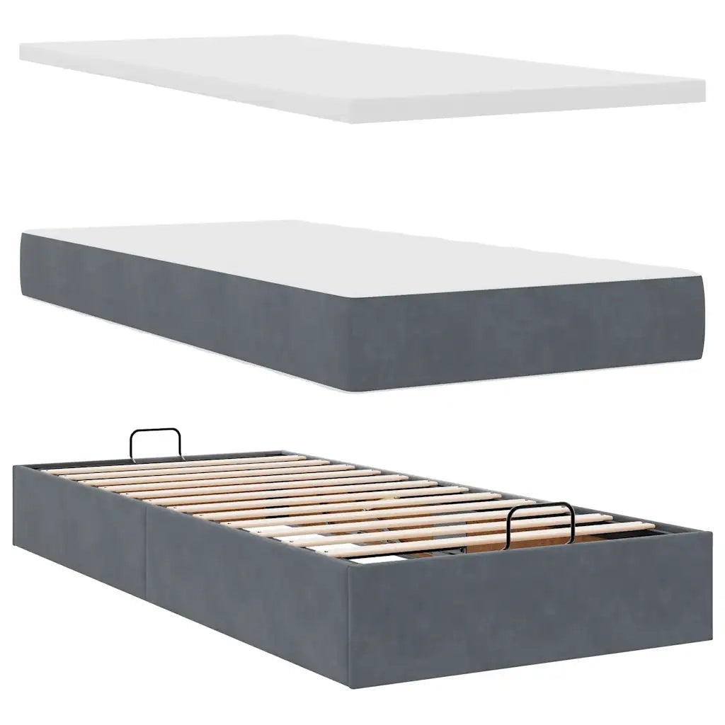 Struttura Letto Pouf con Materassi 200x200 cm Velluto 3311268