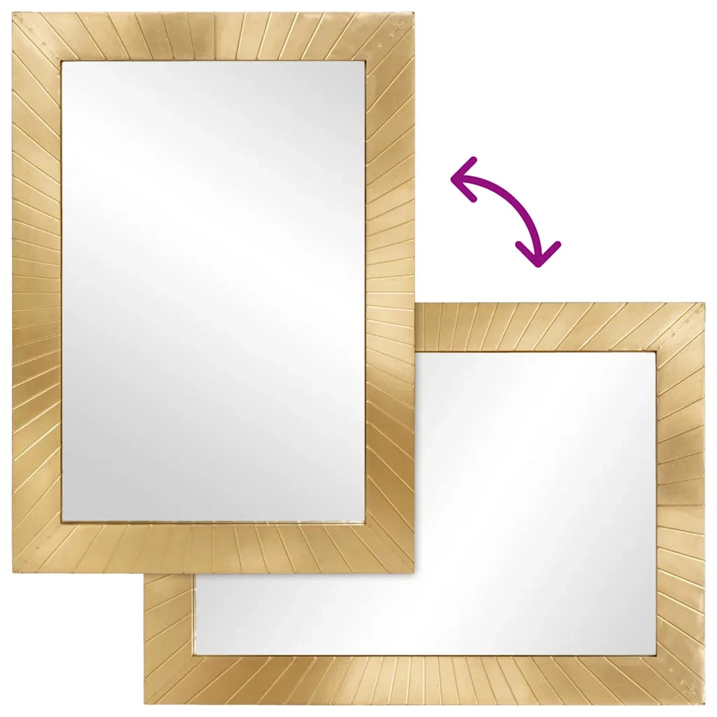 Specchio da bagno con specchio Nero e Oro 50 x 2,5 x 70 cm 4017859