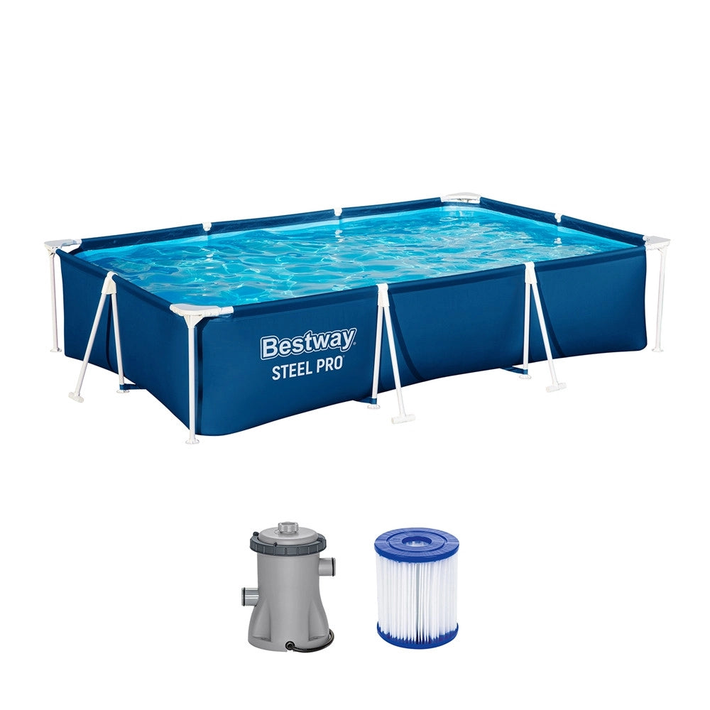 Trade Shop - Piscina Rettangolare Steel Pro Con Struttura In Acciaio Pompa Filtro 300x201x66cm 56411 -