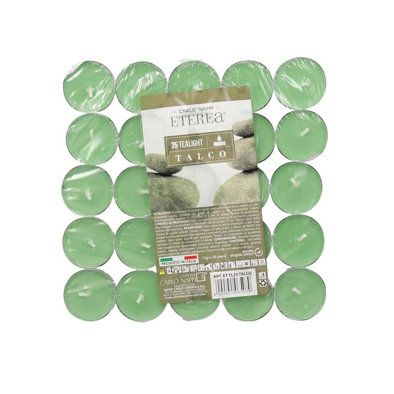 TEA LIGHT PROFUMATE AL TALCO IN CONFEZIONE DA 50 PEZZI