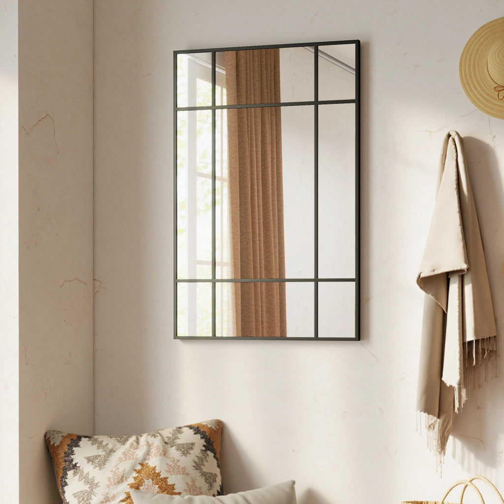 Specchio da parete con cornice metallica ¨C Minimal ¨C nero 90x2x60 cm