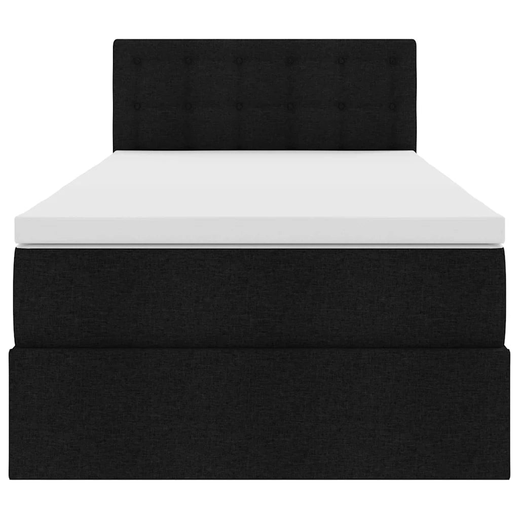 Letto con contenitore e materasso Nero 100 x 200 cm