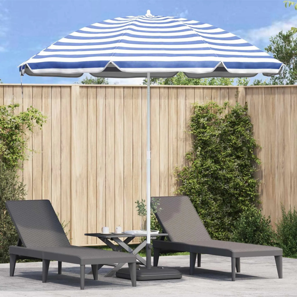 Ombrellone da Spiaggia Blu e Bianco 263 x 263 x 272 cm 4010669