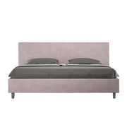 BS COM Letto matrimoniale king size con rete imbottito 200x210 microfibra glicine