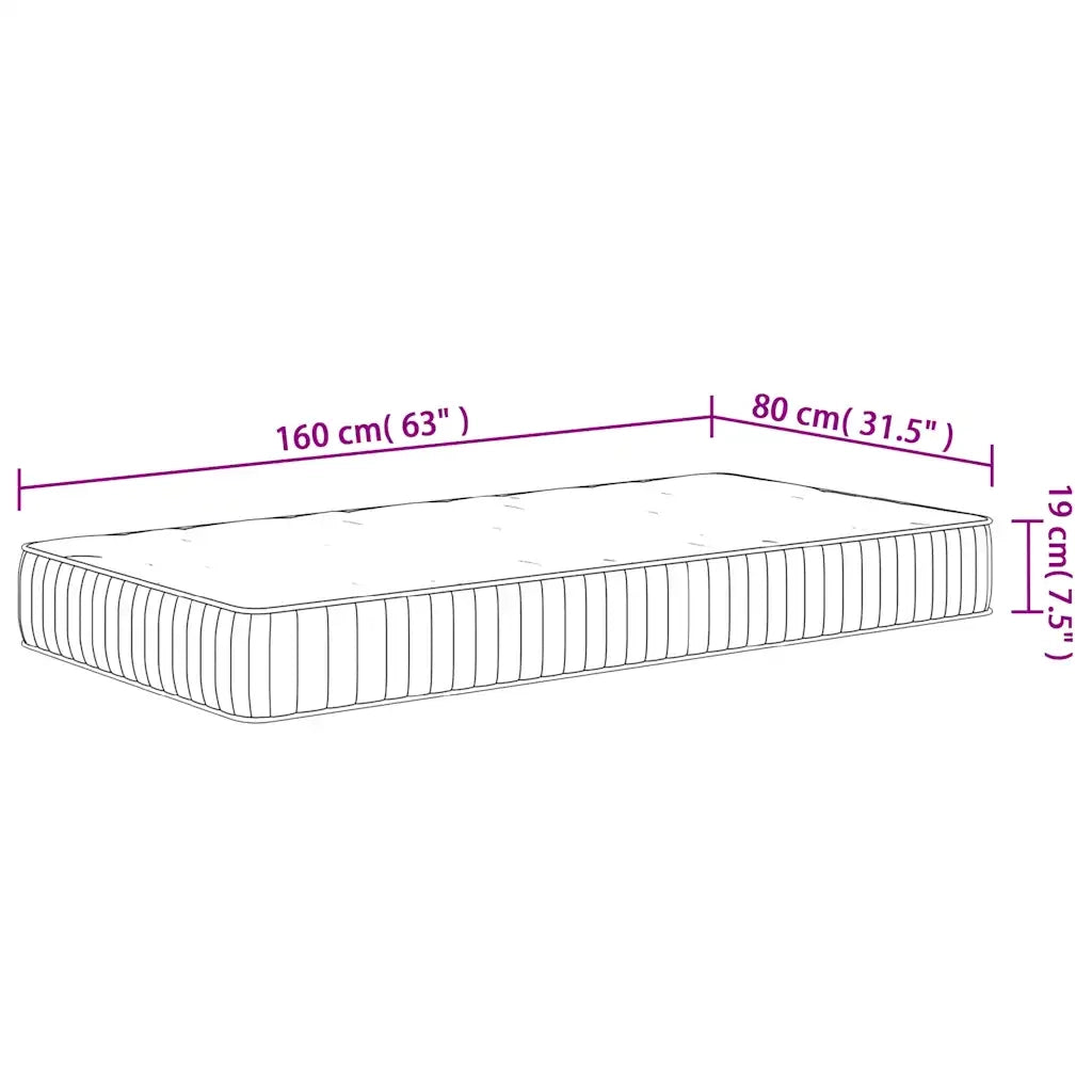 Materasso a Molle Insacchettate per Bambini Medio 80x160 cm 372807