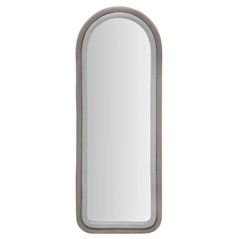 Specchio Da Muro Cloe Velluto Grigio cm 60x4x160