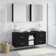 Set di mobili per il bagno 5 pcs Rovere Nero 3406728