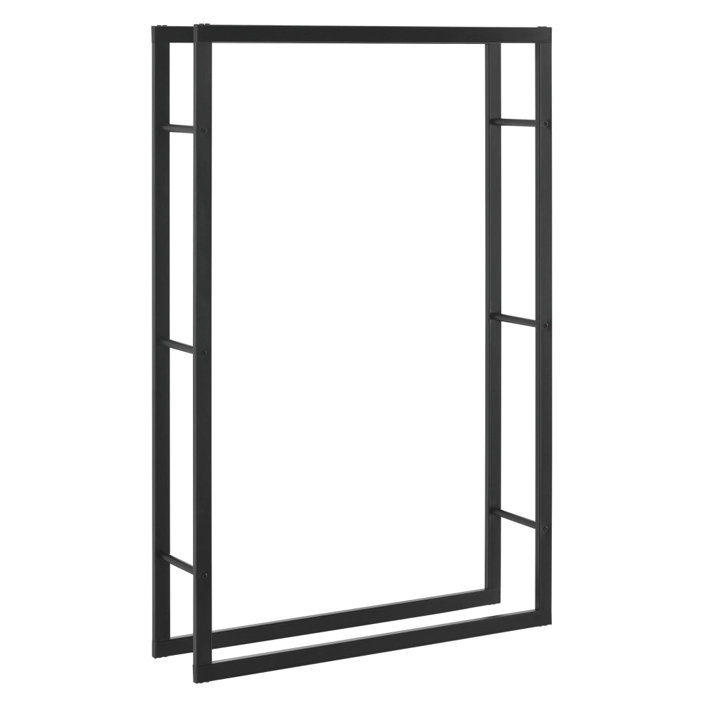 Portalegna 'Täby' (LxPxA) 100 x 25 x 150 cm Deposito per Legna da Ardere Supporto Tronchi Scaffale in Acciaio da Legnaia - Nero [en.casa]