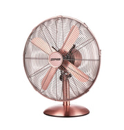 Zephir PFV40BR Ventilatore da tavolo stile vintage rame bronzo 40 cm 3 velocità inclinazione regolabile oscillazione 50W