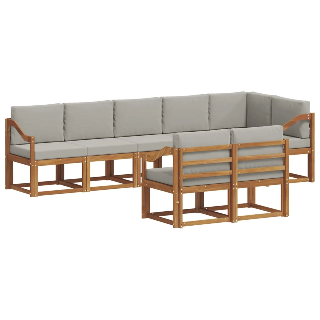 Set di divani da esterno 8 pcs Grigio Naturale e Chiaro 3366584