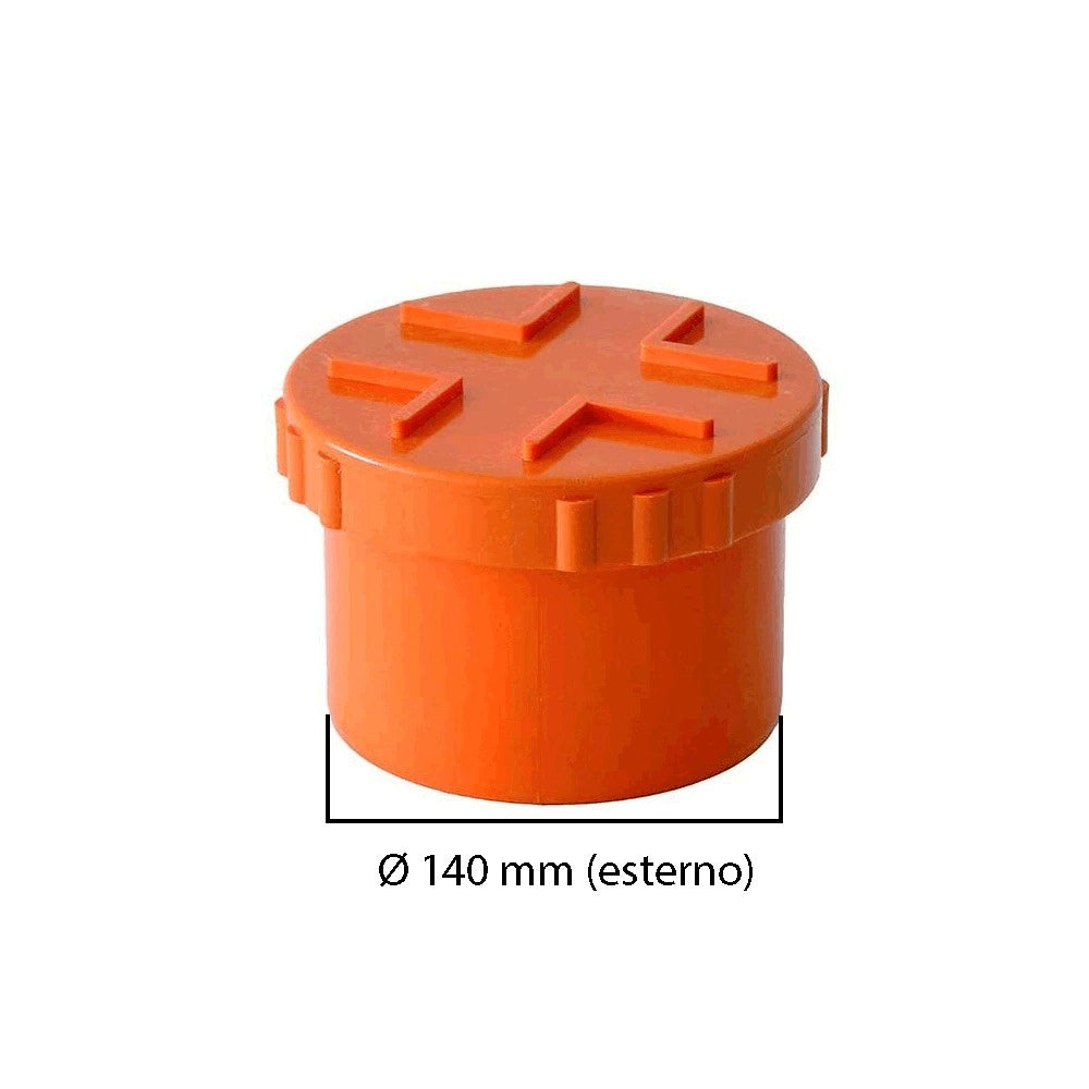 Tappo a vite in pvc : Colore - Arancio, Diametro - 140