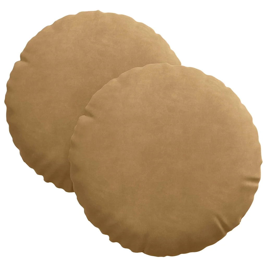 Cuscini per Seduta 2 pcs Marrone Ø30 x 13 cm Velluto 42014108