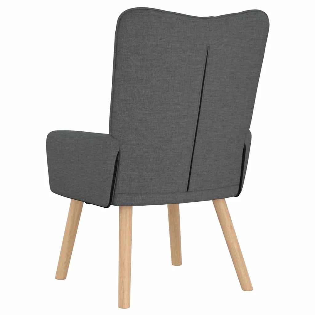 Poltrona | Sedia Relax Grigio scuro 63 x 67 x 94 cm Tessuto e compensato