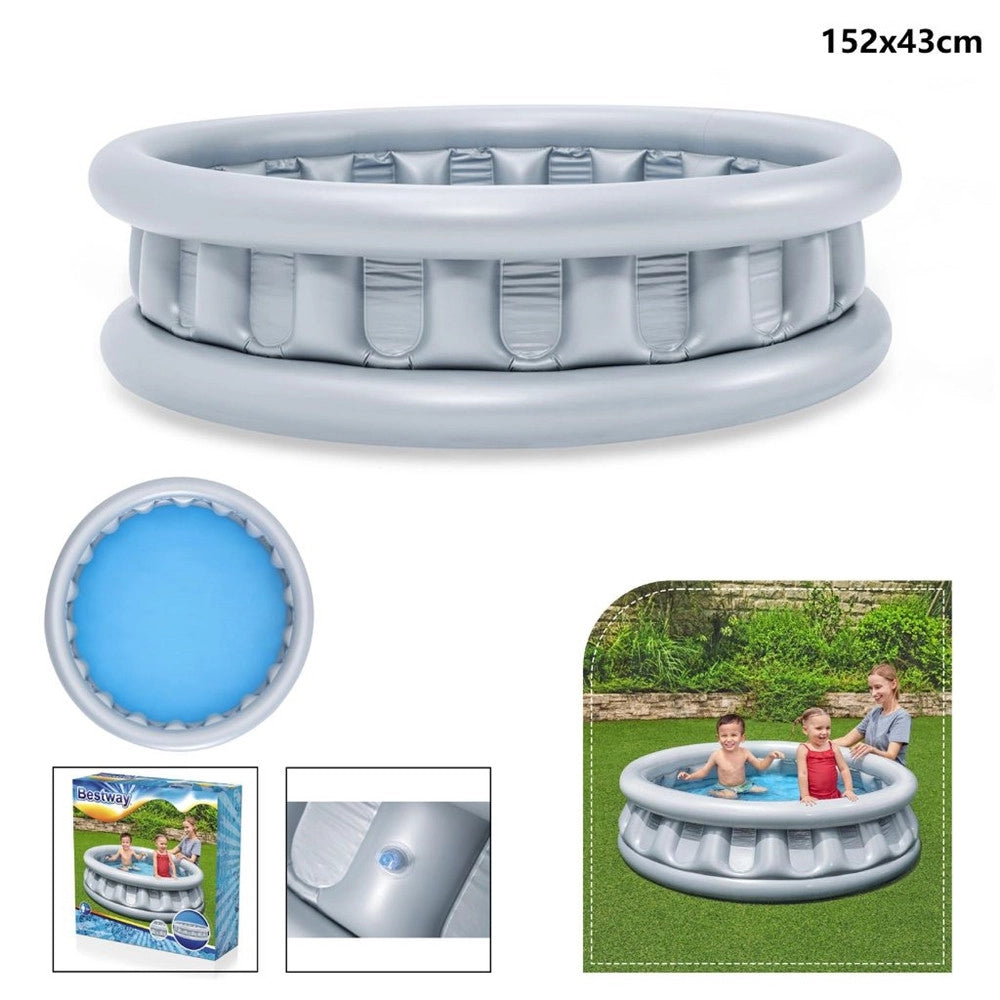 Trade Shop - Piscina Gonfiabile Per Bambini Spaceship Astronave Silver 152x43 Cm 512 Lt 51080 -
