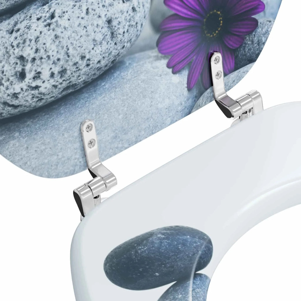 Sedile per toilette con chiusura morbida Grigio 44 x 38 cm 42027203