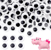 Occhi Goofy 300 pezzi - Autoadesivi - 12 mm - Nero/Bianco - PVC - Occhi Mobili - Occhi da Ricamo