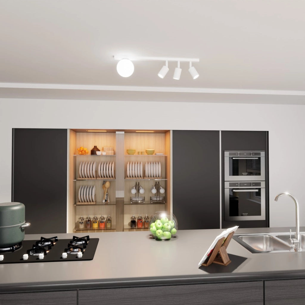 Plafoniera bianca BASTER 70 cm 4 luci GU10/E14 Emibig