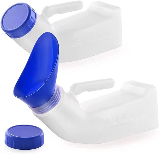 Urinal Unisex - 2 Stuks - Urinal Portatile - Capacità 1000 ml - Urinal Senza Fuga - Urinal di Emergenza - Urinal per Auto - Urinal per Campeggio - Urinal da Viaggio - Attività All'aperto