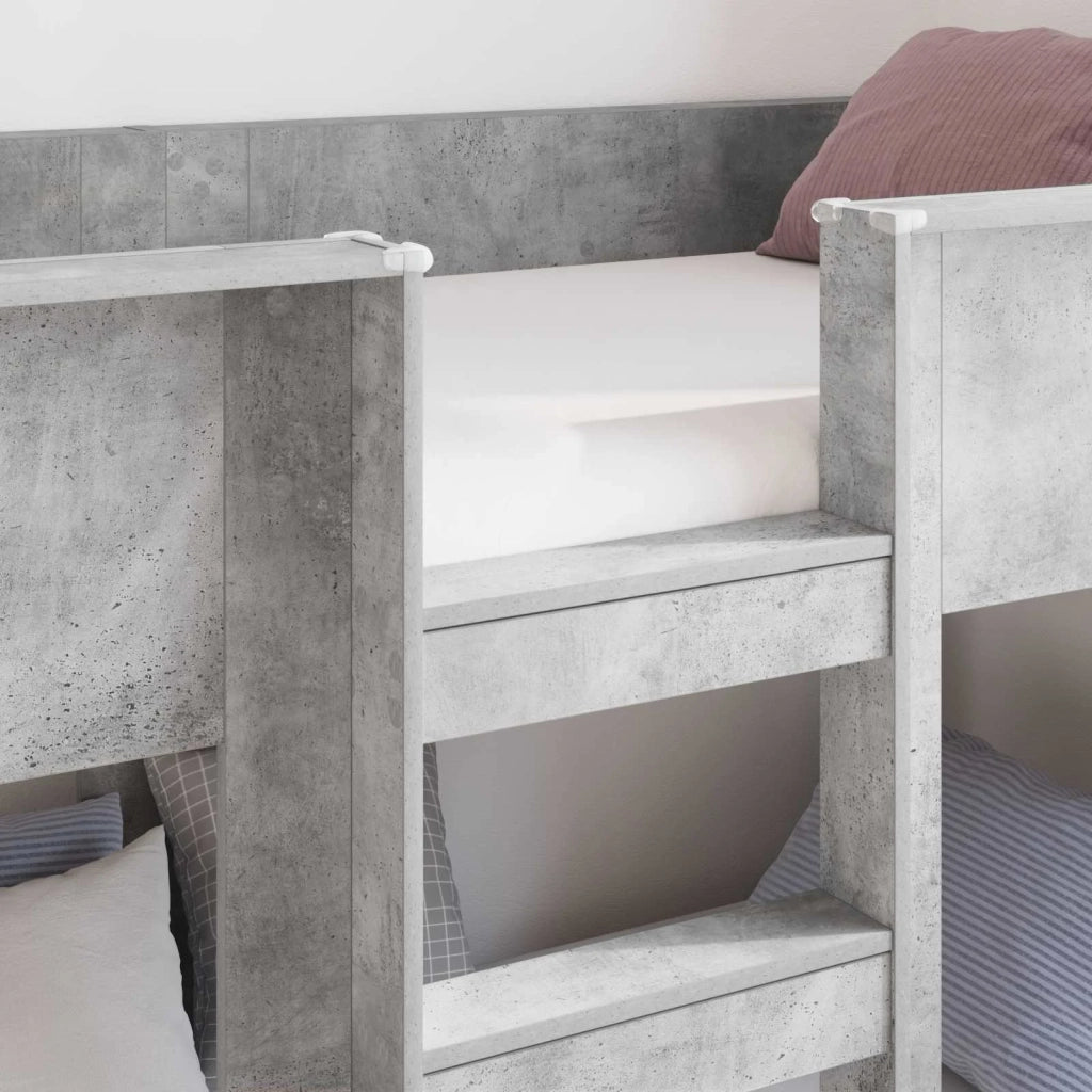 Letto a Castello per Bambini Grigio cemento 75 x 190 cm