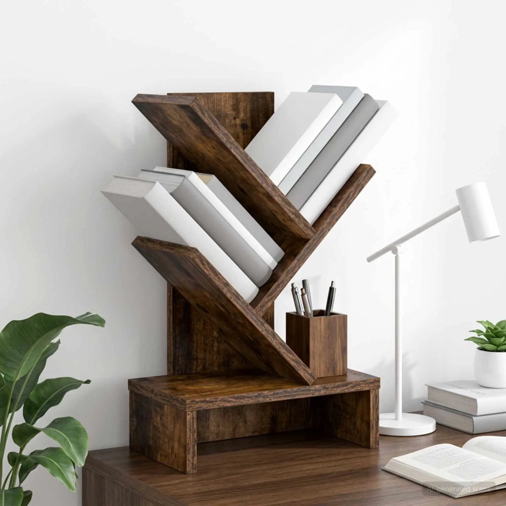 Scaffale per Libri a Forma di Albero 3 Strati 30 x 18 x 48 cm 8012360