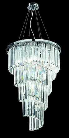 SOSPENSIONE ALEXANDER GRANDE D.50CM 10 LUCI ATTACCO E14 CROMO E CRISTALLO MOLATO