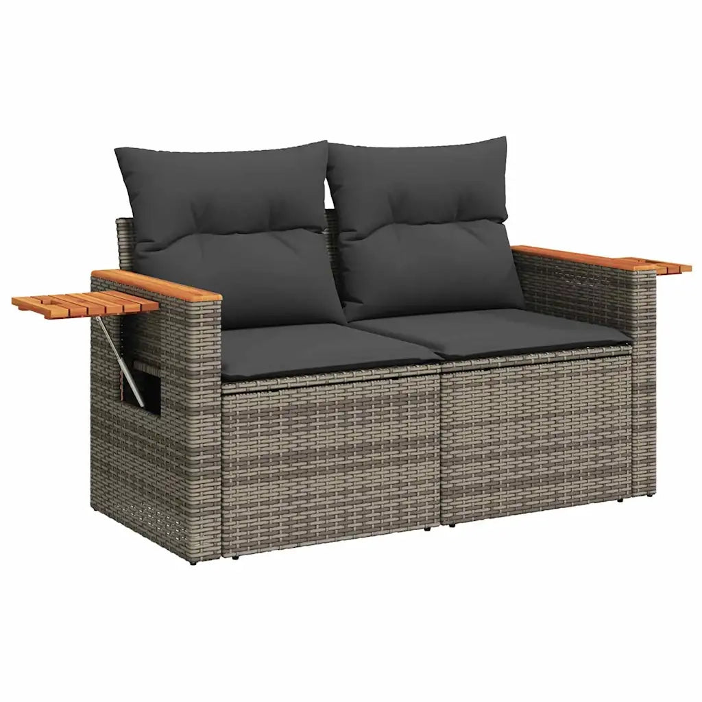 Set Divano da Giardino con cuscino 14 pcs Grigio