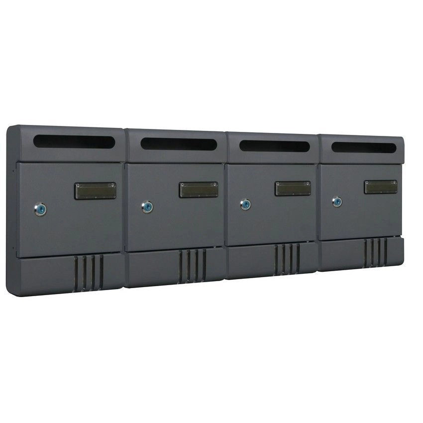 Brixo 048024 Pippo Cassetta Postale per Interno in Ferro 20,5x6,5x29 cm colore Grigio Ghisa