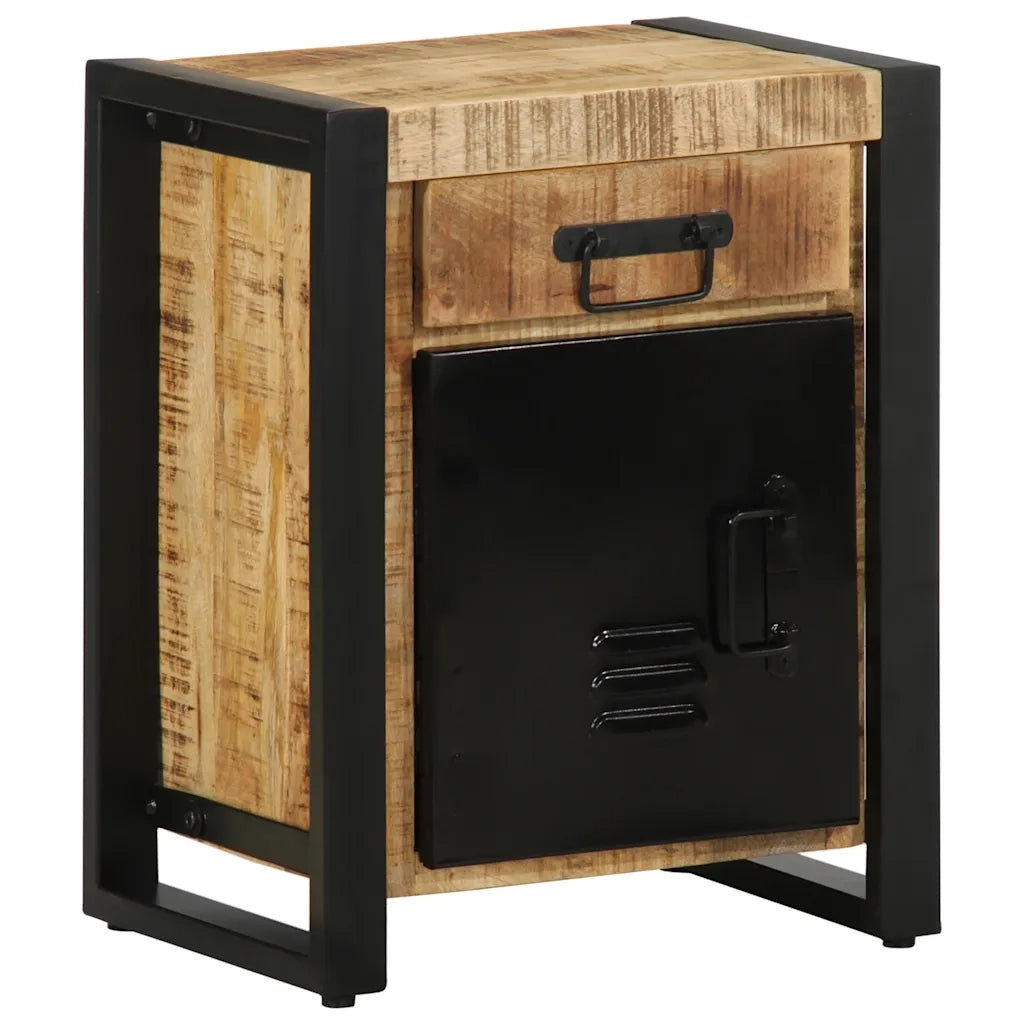 Comodino 40x30x50 cm in Legno Massello di Mango Grezzo 4013559