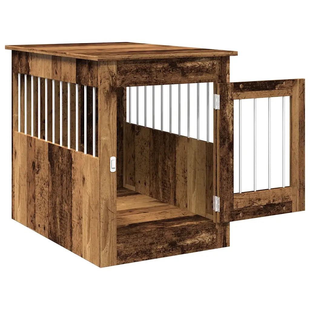 Gabbia Cani da Arredamento Legno Antico Legno Multistrato 857642