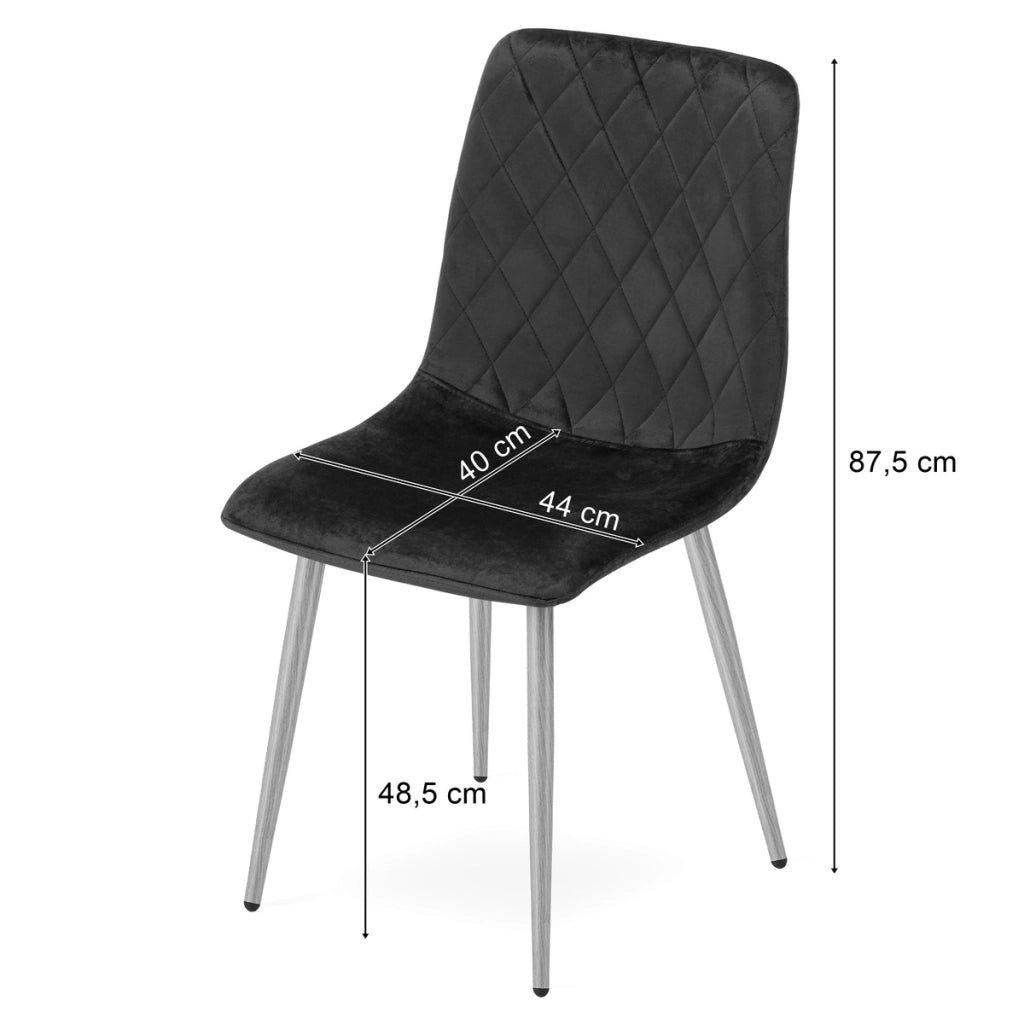 Sedia da pranzo Turin in velluto grigio chiaro e gambe effetto legno