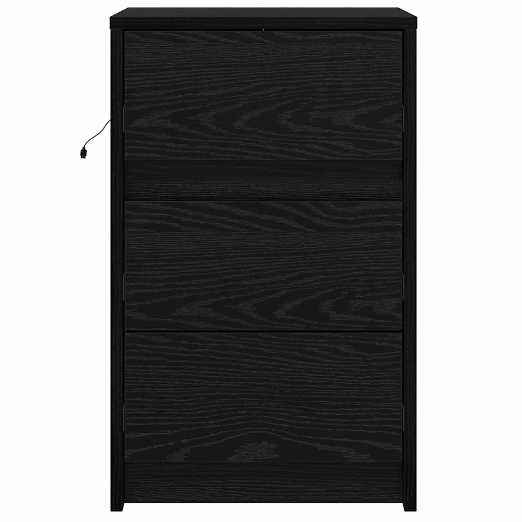 Armadio da Notte Rovere Nero 38 x 34 x 61 cm Legno multistrato 868932
