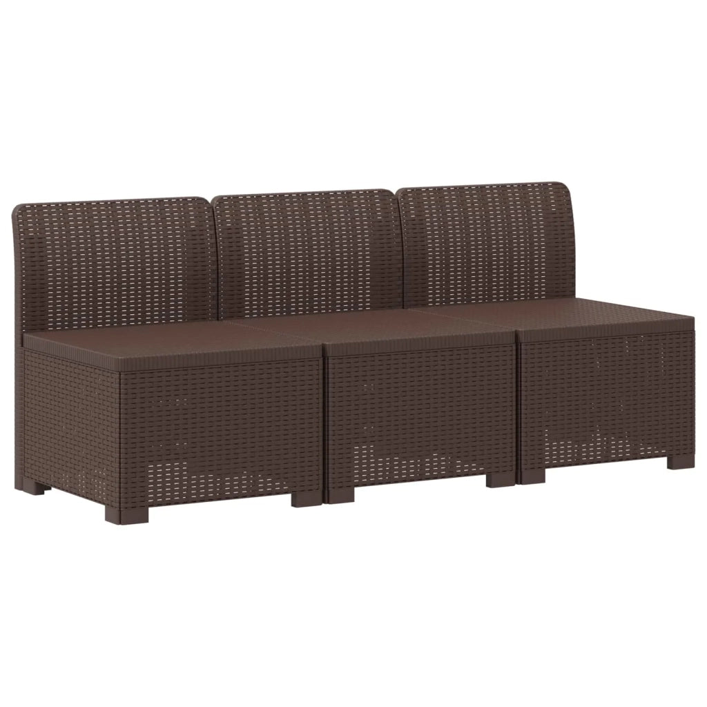 Divano da giardino 3 posti con cuscini in look rattan PP 8011982