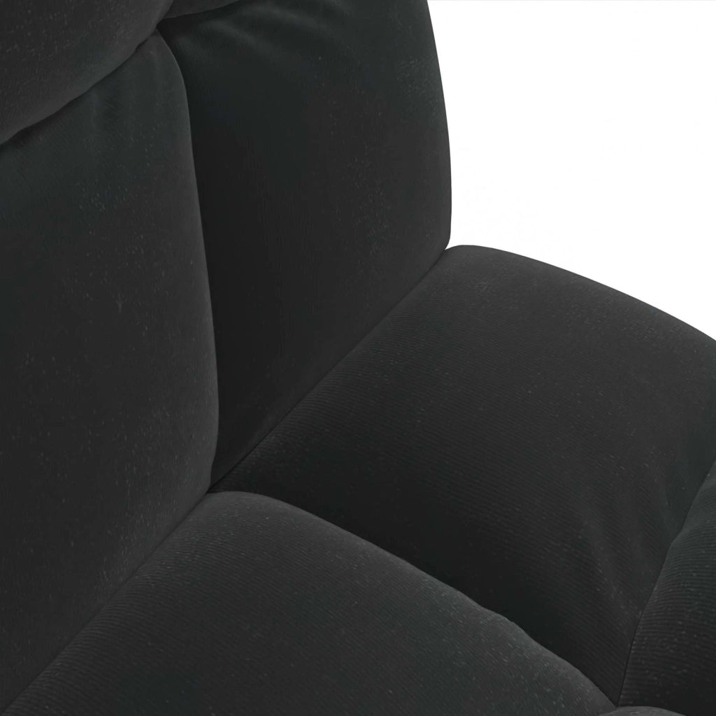 Sedia da Pavimento Nero 50 x 61 x 57 cm Velluto 42028155