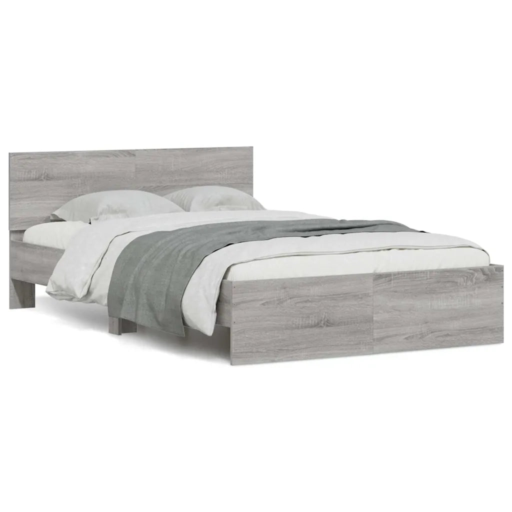 Giroletto con Testiera e LED Grigio Sonoma 140x200 cm 3207614