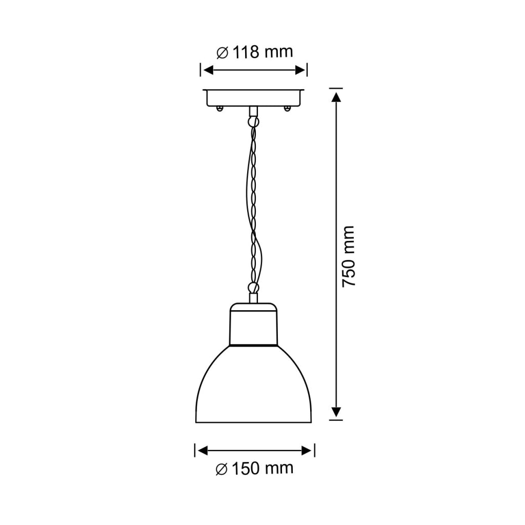 Lampada sospesa esterna ARNE E27 IP44 nero 10W Polux