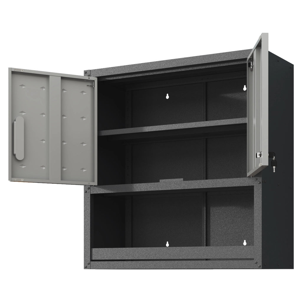 Armadio per attrezzi in metallo con ante e cassetti ¨C Minimal ¨C grigio 75x77x30