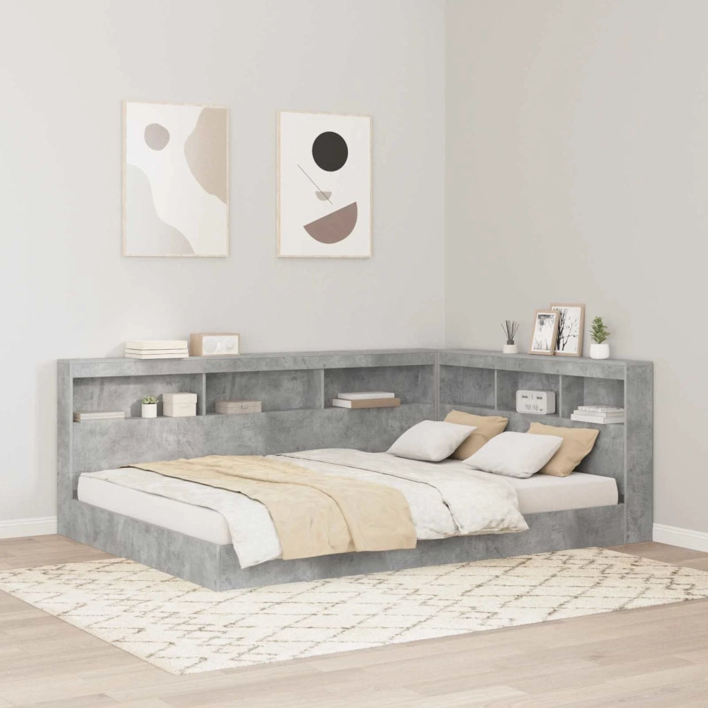 Testata contenitore Grigio cemento 160 cm Legno multistrato 3335504