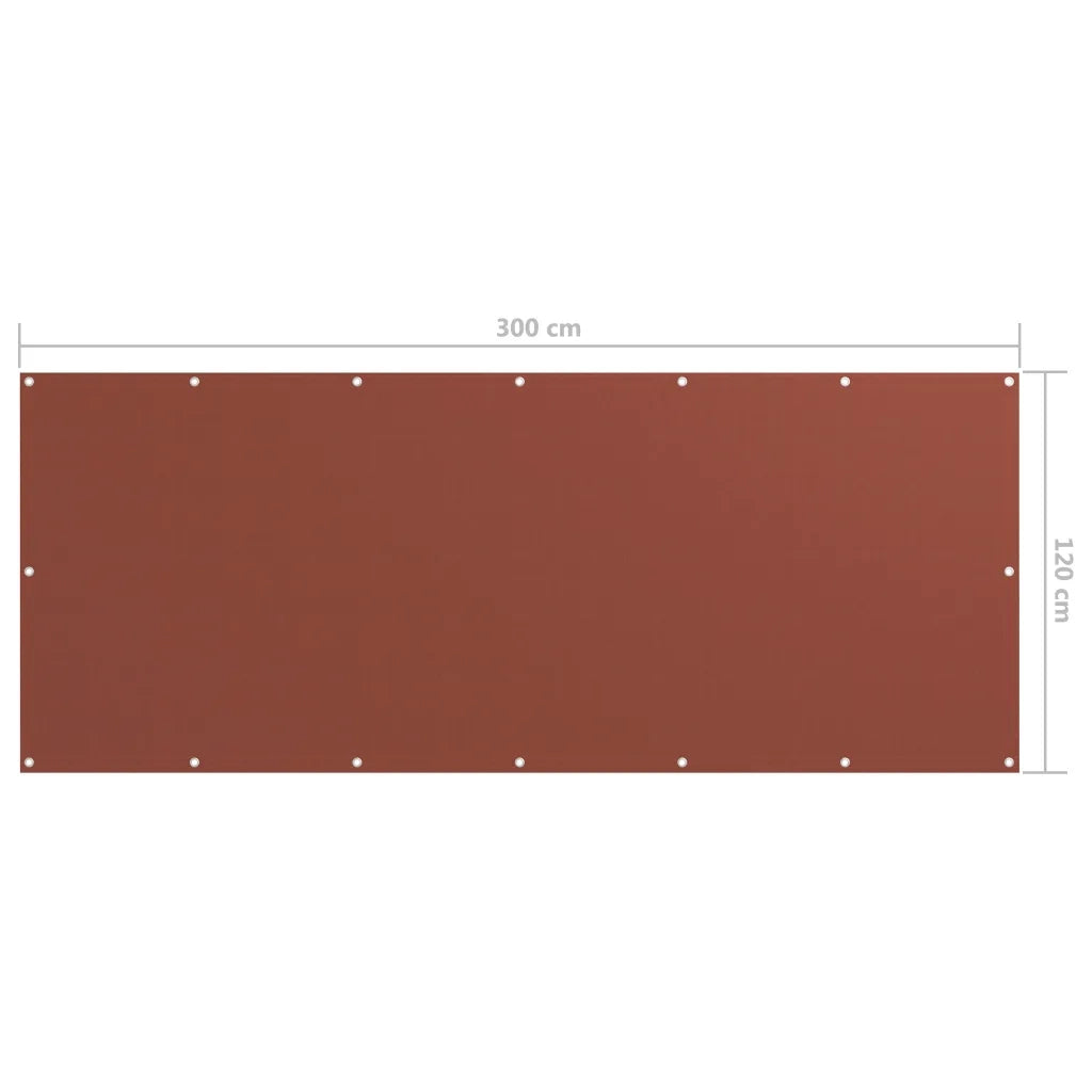 Paravento da Balcone-Pannello per balcone Terracotta 120x300 cm Tessuto Oxford