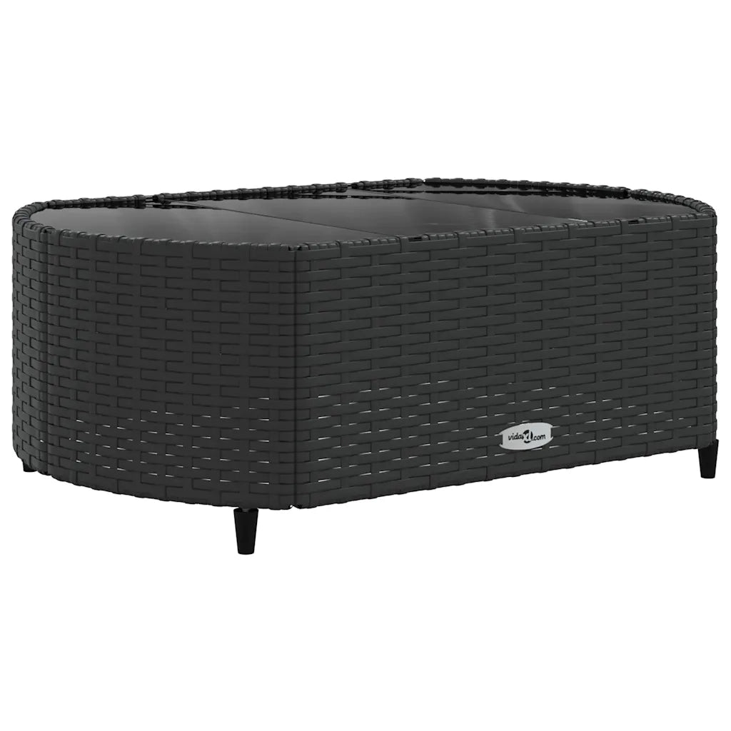 Set Divani da Giardino 9 pz con Cuscini Nero in Polyrattan