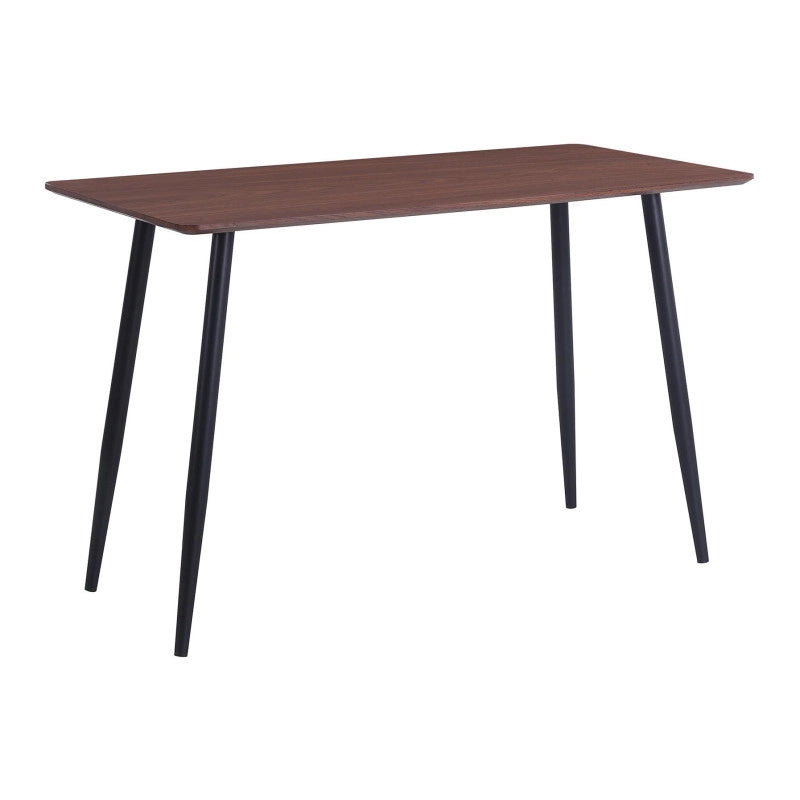 Tavolo Edith 120x70x75 Piano In Mdf Marrone E Gambe Nere