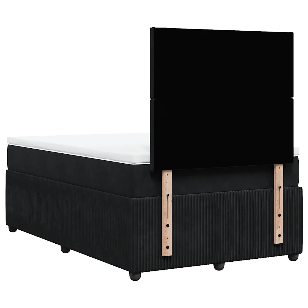 Giroletto a Molle con Materasso Nero 120x190 cm in Velluto 3294582