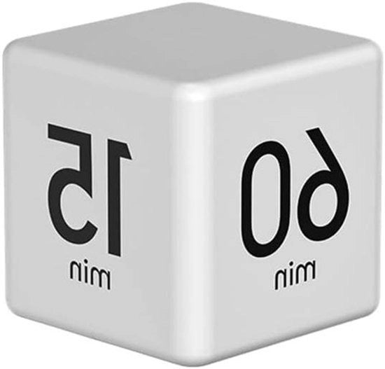 Timer a Cubo - Flip - Rosso - Regolazione del Tempo - Conto alla Riconoscimento - Allenamento - Adatto per la Cucina - 15-20-30-60 Minuti