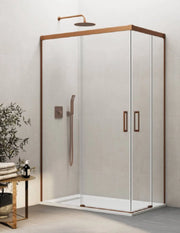 Box doccia ingresso angolare 2+2 THALASSA (BASIC) 90x80 cm Rame vetro trasparente