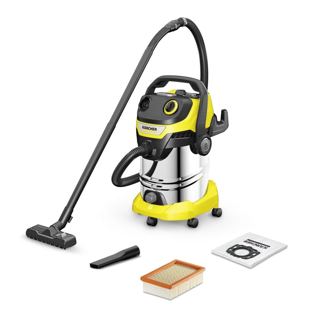 KARCHER Bidone aspiratutto solido liquidi WD 5 S V-30/5/22 - Potenza allacciata: 1100 W - Capacità vano raccolta: 30 l - Materiale vano di raccolta: Acciaio inox