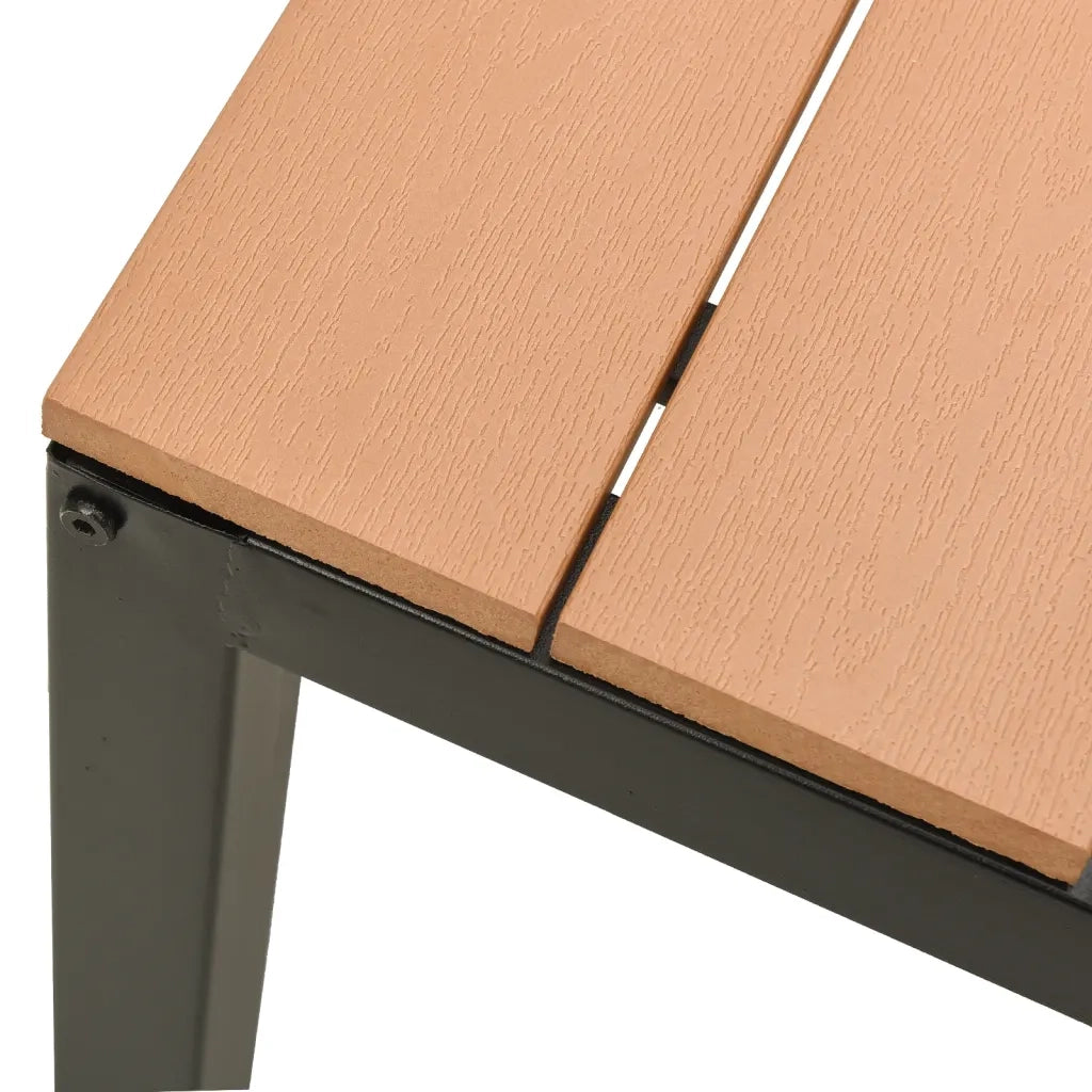 Panchina da Giardino 110 cm Marrone e Nera in Acciaio e WPC 317142